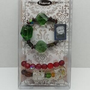 Photo Frame Jewelry Beaded Bracelet Trio Options